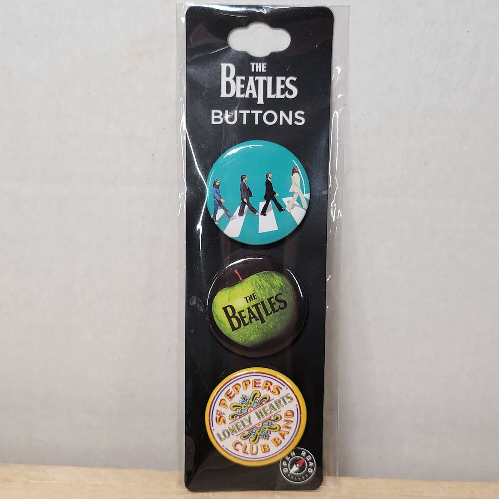 Set of 3 THE BEATLES 1" Round Buttons NEW / SEALED